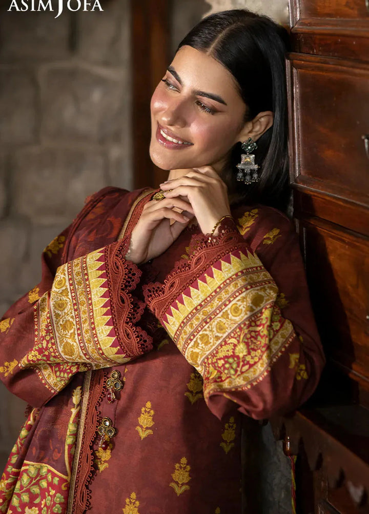 Asim Jofa Printed Khaddar Suits Unstitched 3 Piece AJ24UW AJUW-59 - Winter Collection