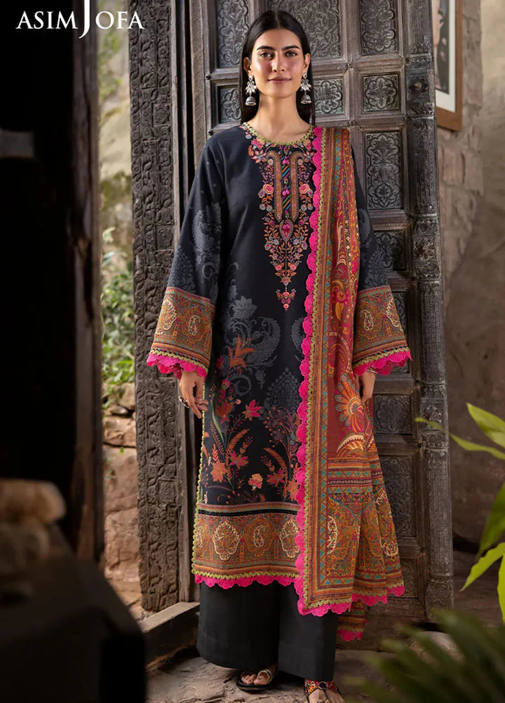 Asim Jofa Printed Khaddar Suits Unstitched 3 Piece AJ24UW AJUW-60 - Winter Collection