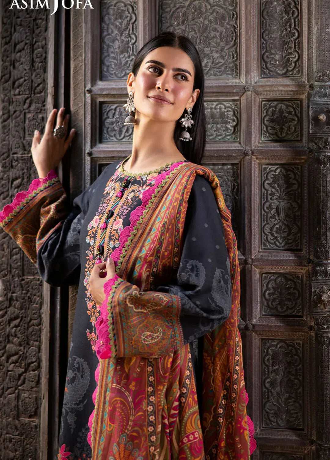 Asim Jofa Printed Khaddar Suits Unstitched 3 Piece AJ24UW AJUW-60 - Winter Collection