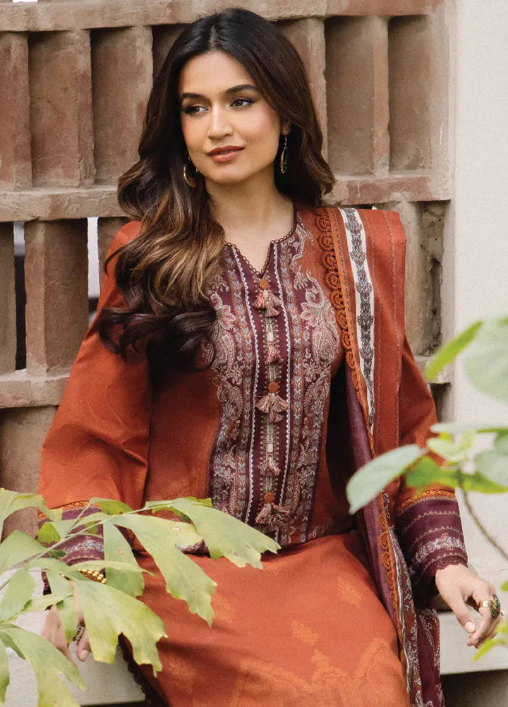 Asim Jofa Printed Lawn Suit Unstitched 3 Piece AJ24P2 AJBU-01 - Summer Collection