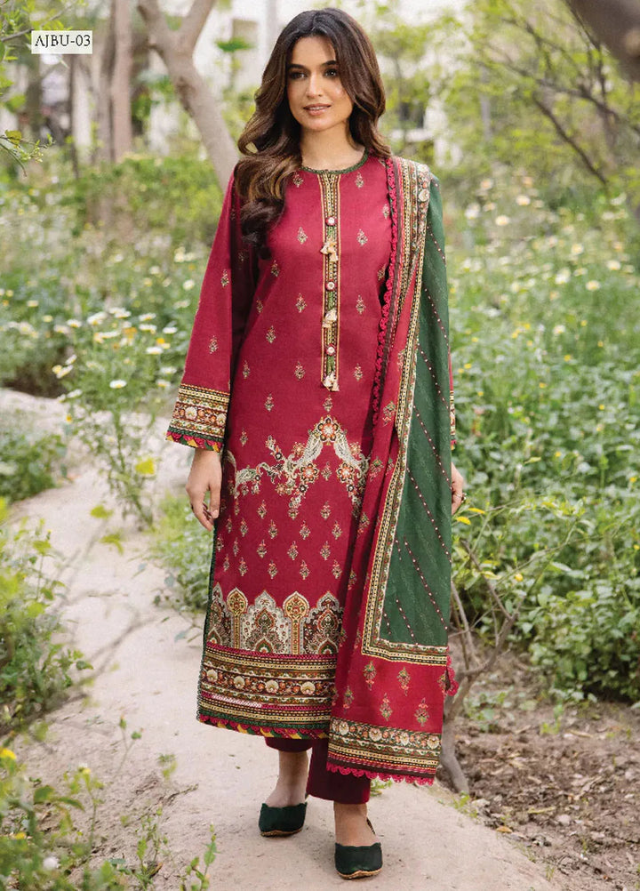 Asim Jofa Printed Lawn Suit Unstitched 3 Piece AJ24P2 AJBU-03 - Summer Collection