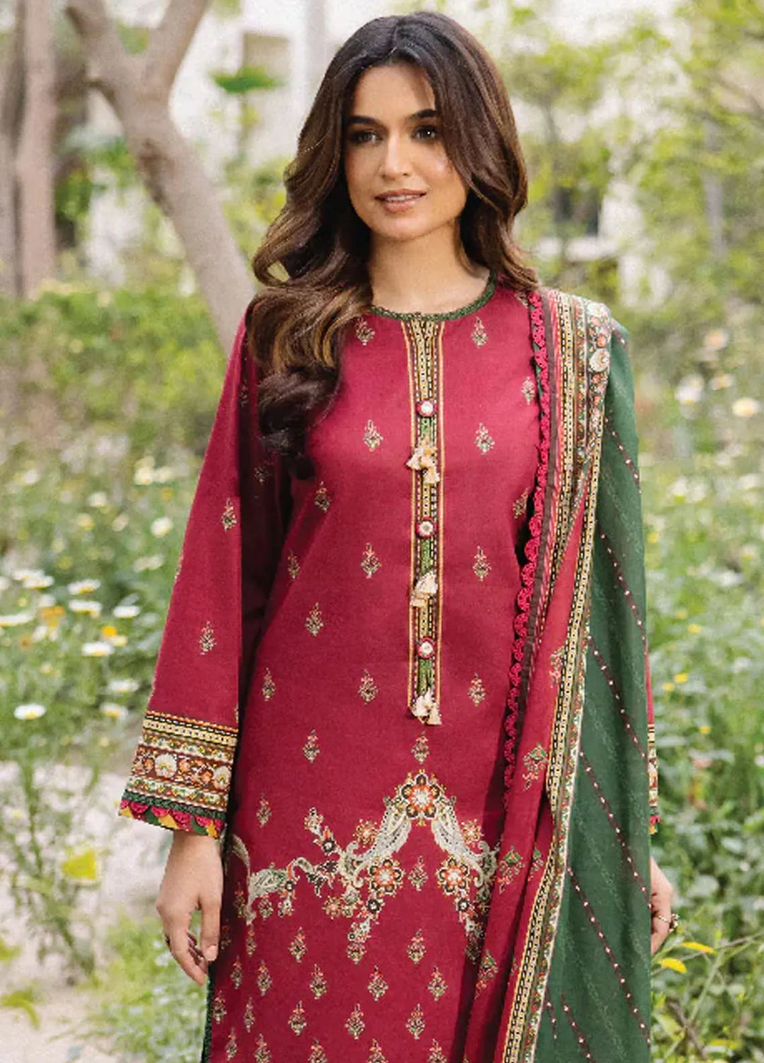 Asim Jofa Printed Lawn Suit Unstitched 3 Piece AJ24P2 AJBU-03 - Summer Collection