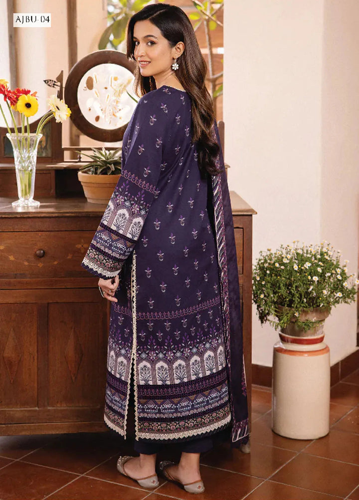 Asim Jofa Printed Lawn Suit Unstitched 3 Piece AJ24P2 AJBU-04 - Summer Collection
