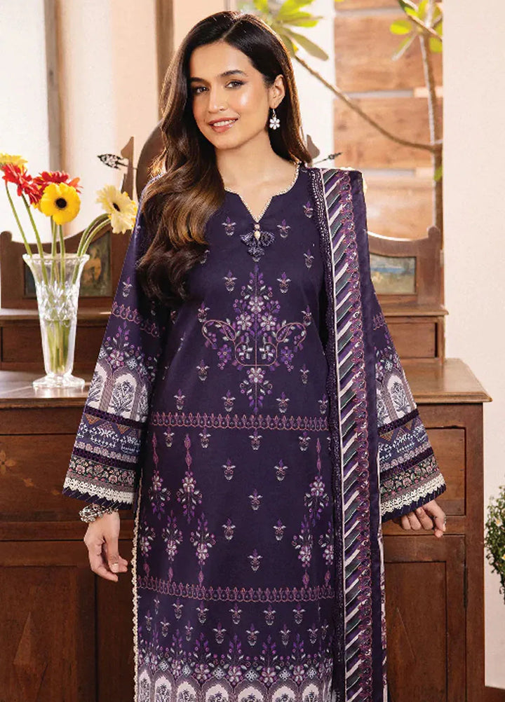 Asim Jofa Printed Lawn Suit Unstitched 3 Piece AJ24P2 AJBU-04 - Summer Collection