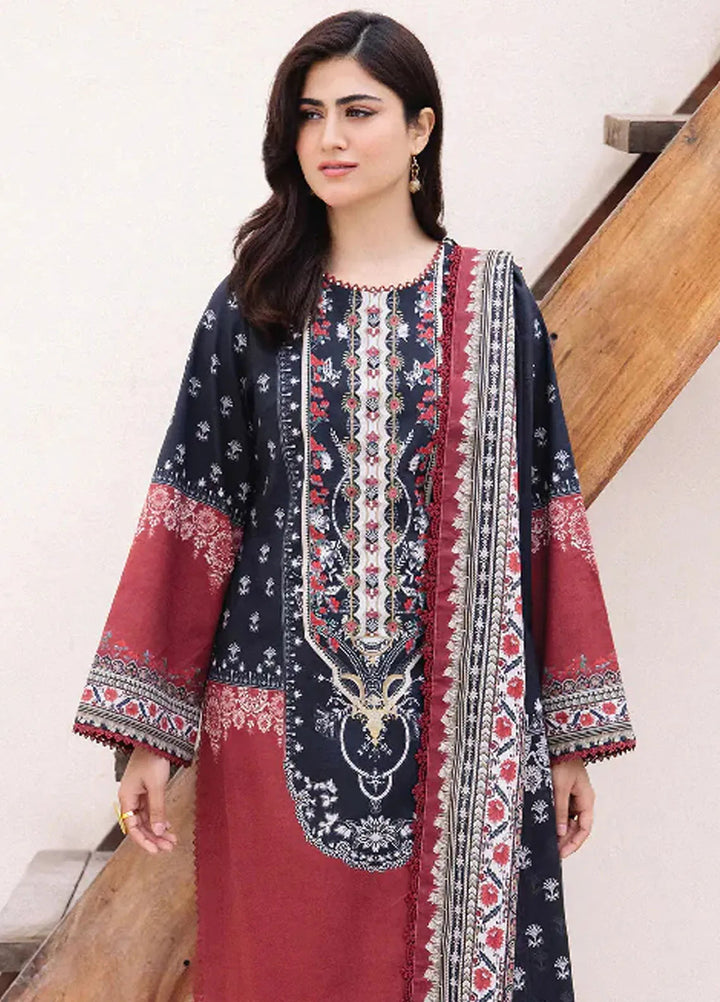 Asim Jofa Printed Lawn Suit Unstitched 3 Piece AJ24P2 AJBU-05 - Summer Collection