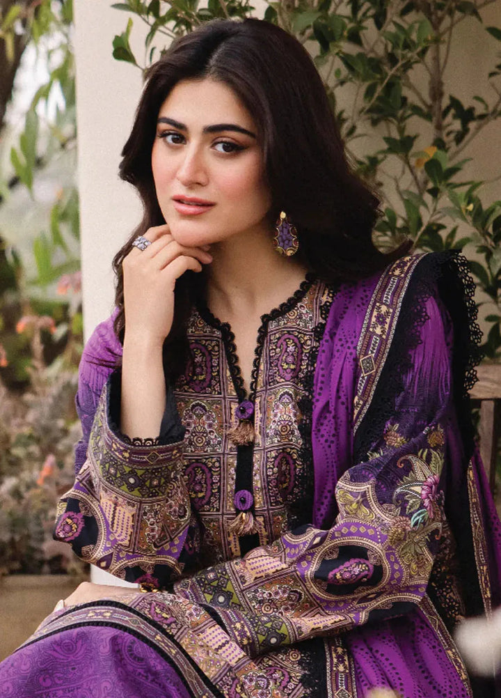 Asim Jofa Printed Lawn Suit Unstitched 3 Piece AJ24P2 AJBU-07 - Summer Collection