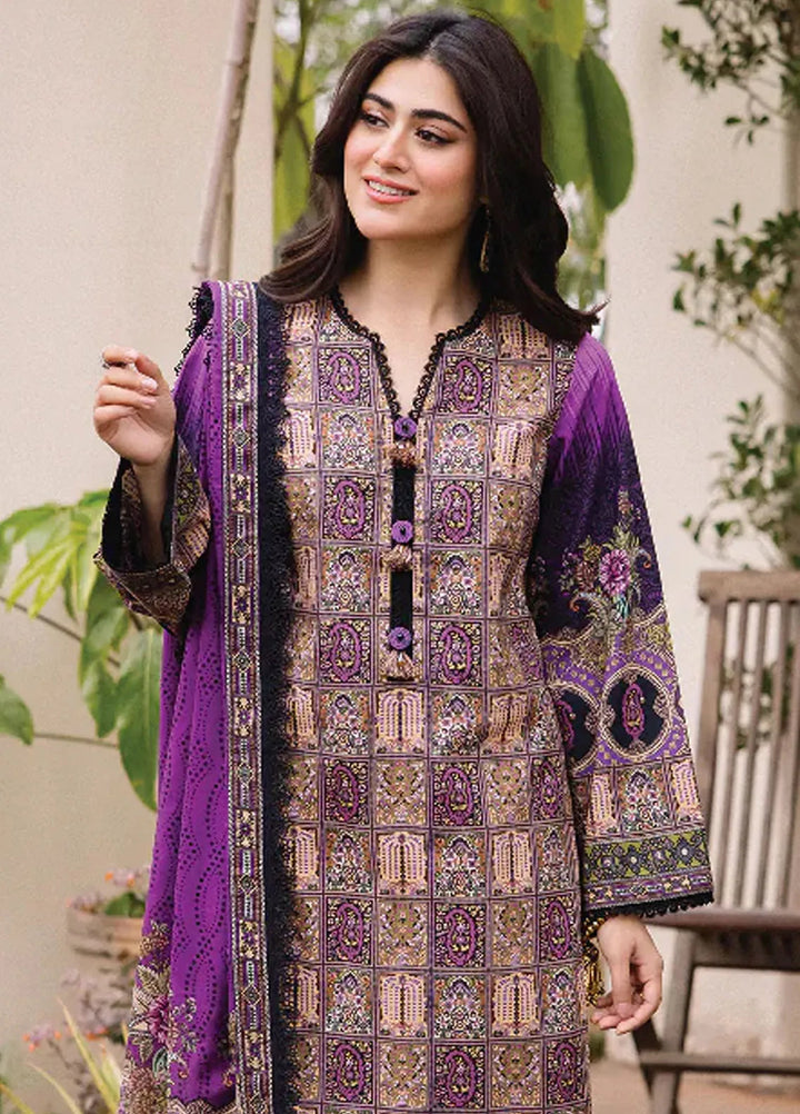 Asim Jofa Printed Lawn Suit Unstitched 3 Piece AJ24P2 AJBU-07 - Summer Collection