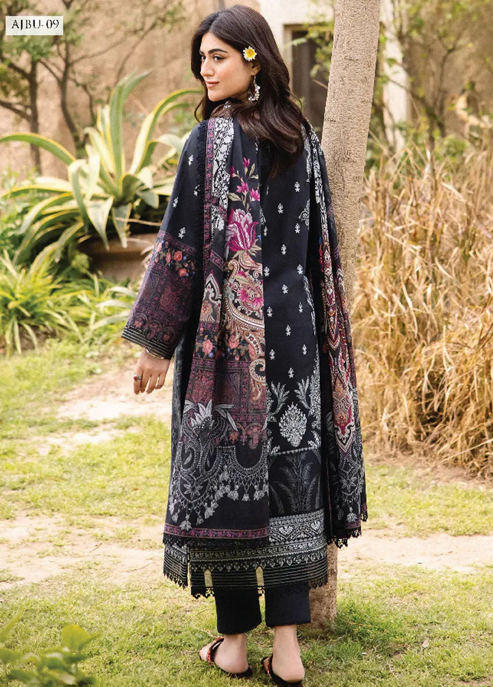Asim Jofa Printed Lawn Suit Unstitched 3 Piece AJ24P2 AJBU-09 - Summer Collection