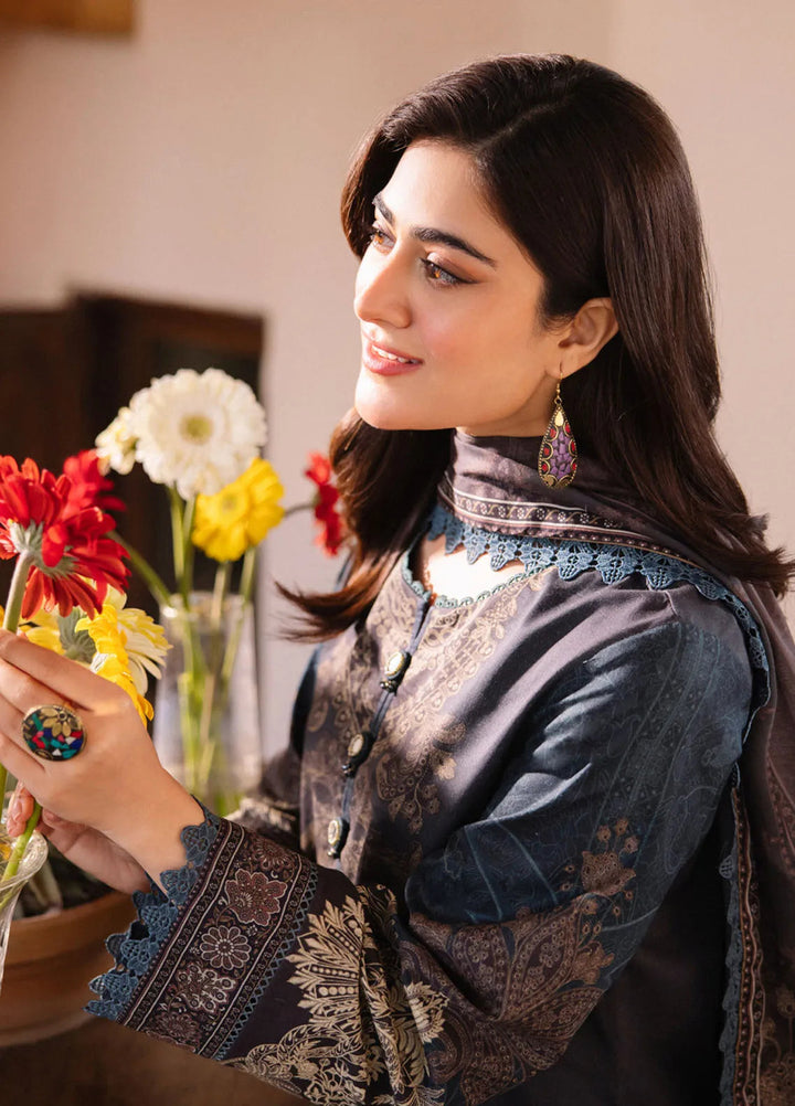 Asim Jofa Printed Lawn Suit Unstitched 3 Piece AJ24P2 AJBU-11 - Summer Collection