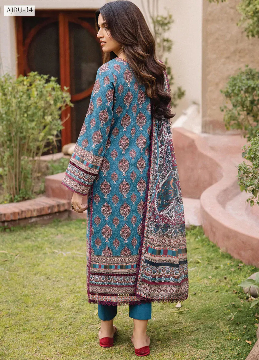 Asim Jofa Printed Lawn Suit Unstitched 3 Piece AJ24P2 AJBU-14 - Summer Collection