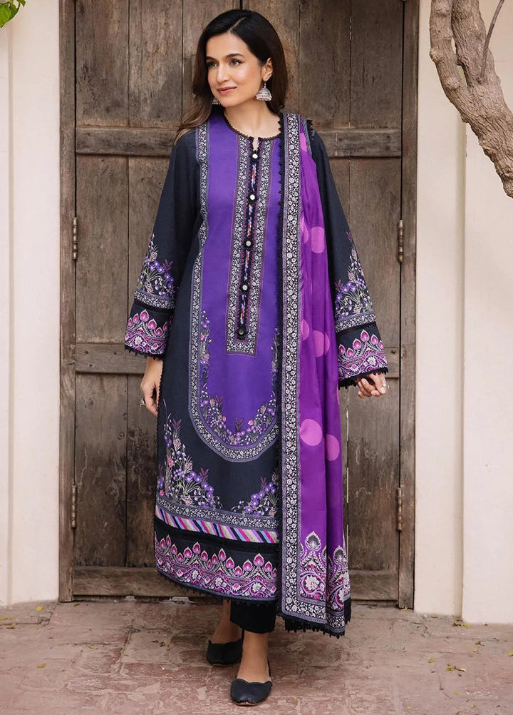 Asim Jofa Printed Lawn Suit Unstitched 3 Piece AJ24P2 AJBU-15 - Summer Collection