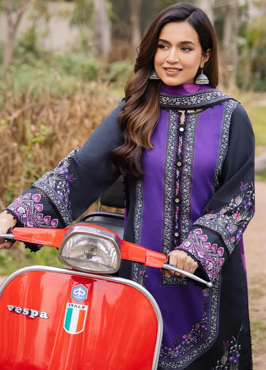 Asim Jofa Printed Lawn Suit Unstitched 3 Piece AJ24P2 AJBU-15 - Summer Collection