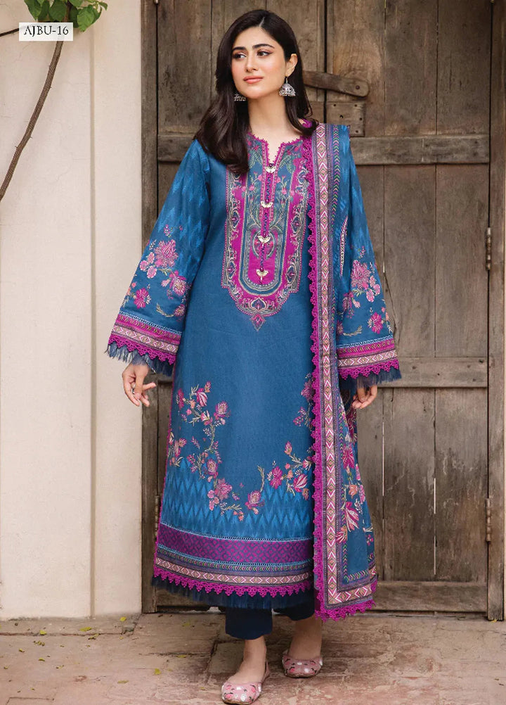 Asim Jofa Printed Lawn Suit Unstitched 3 Piece AJ24P2 AJBU-16 - Summer Collection