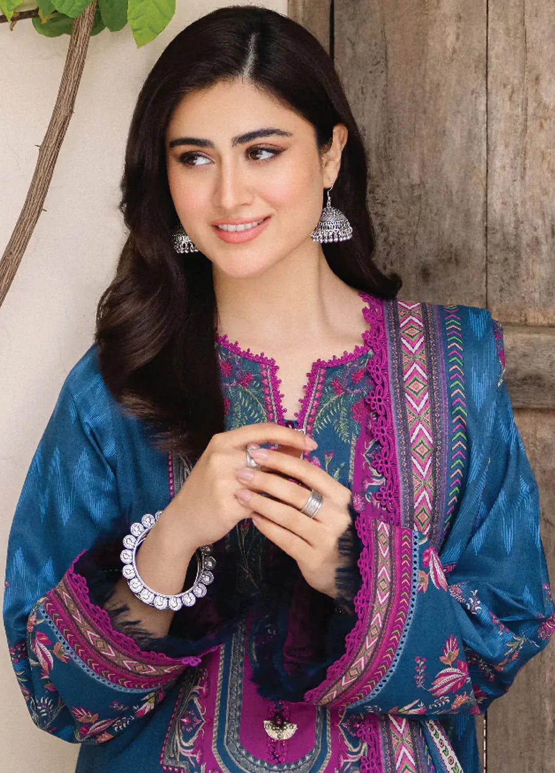 Asim Jofa Printed Lawn Suit Unstitched 3 Piece AJ24P2 AJBU-16 - Summer Collection