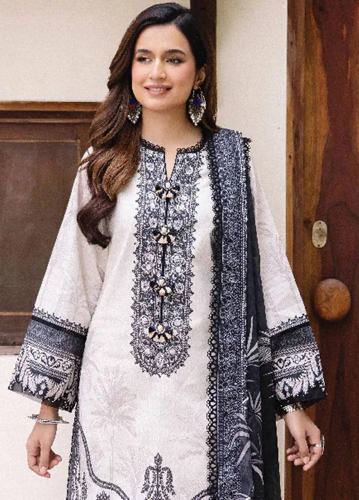 Asim Jofa Printed Lawn Suit Unstitched 3 Piece AJ24P2 AJBU-17 - Summer Collection