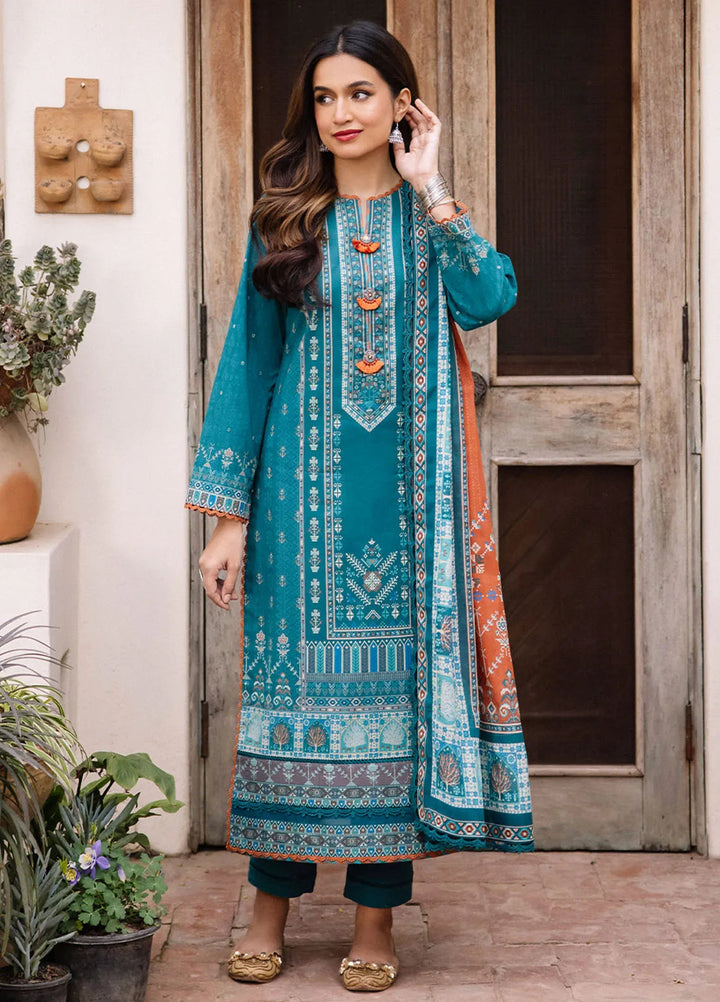 Asim Jofa Printed Lawn Suit Unstitched 3 Piece AJ24P2 AJBU-19 - Summer Collection