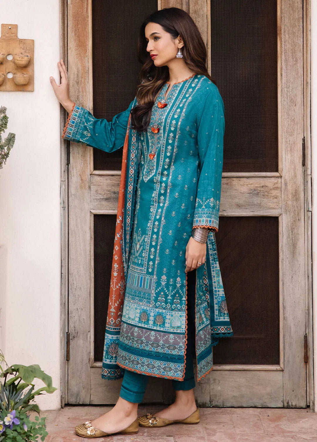 Asim Jofa Printed Lawn Suit Unstitched 3 Piece AJ24P2 AJBU-19 - Summer Collection