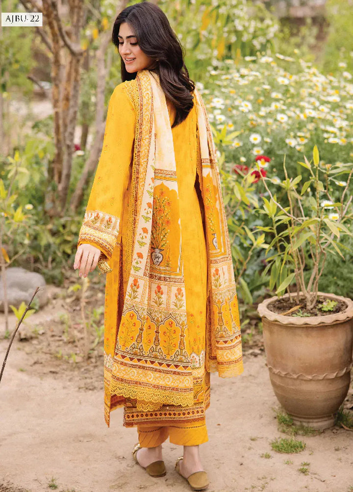 Asim Jofa Printed Lawn Suit Unstitched 3 Piece AJ24P2 AJBU-22 - Summer Collection