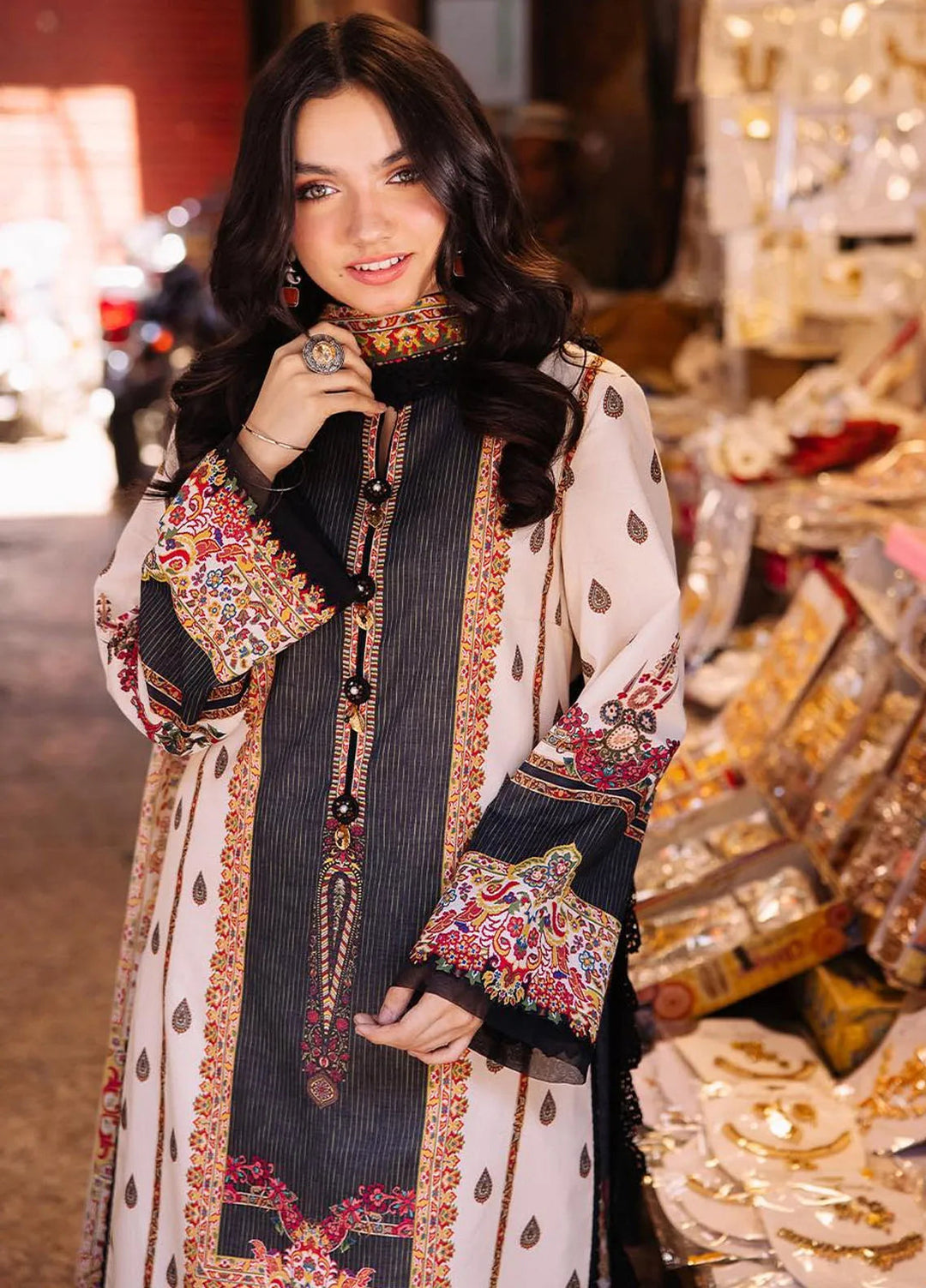 Asim Jofa Printed Lawn Suit Unstitched 3 Piece AJ24P3 AJBB-01 - Summer Collection