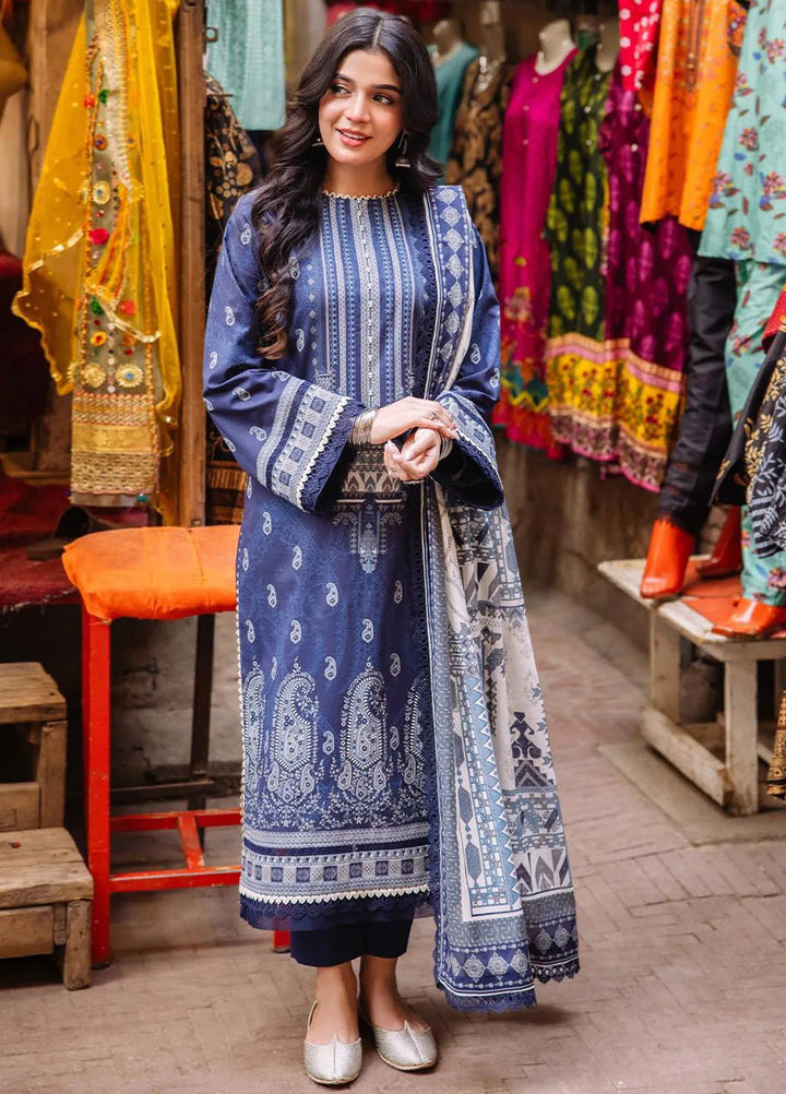 Asim Jofa Printed Lawn Suit Unstitched 3 Piece AJ24P3 AJBB-04 - Summer Collection