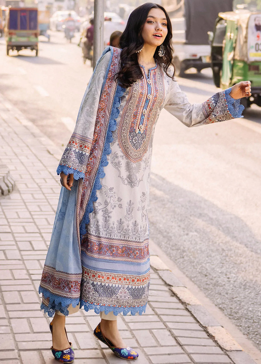 Asim Jofa Printed Lawn Suit Unstitched 3 Piece AJ24P3 AJBB-05 - Summer Collection