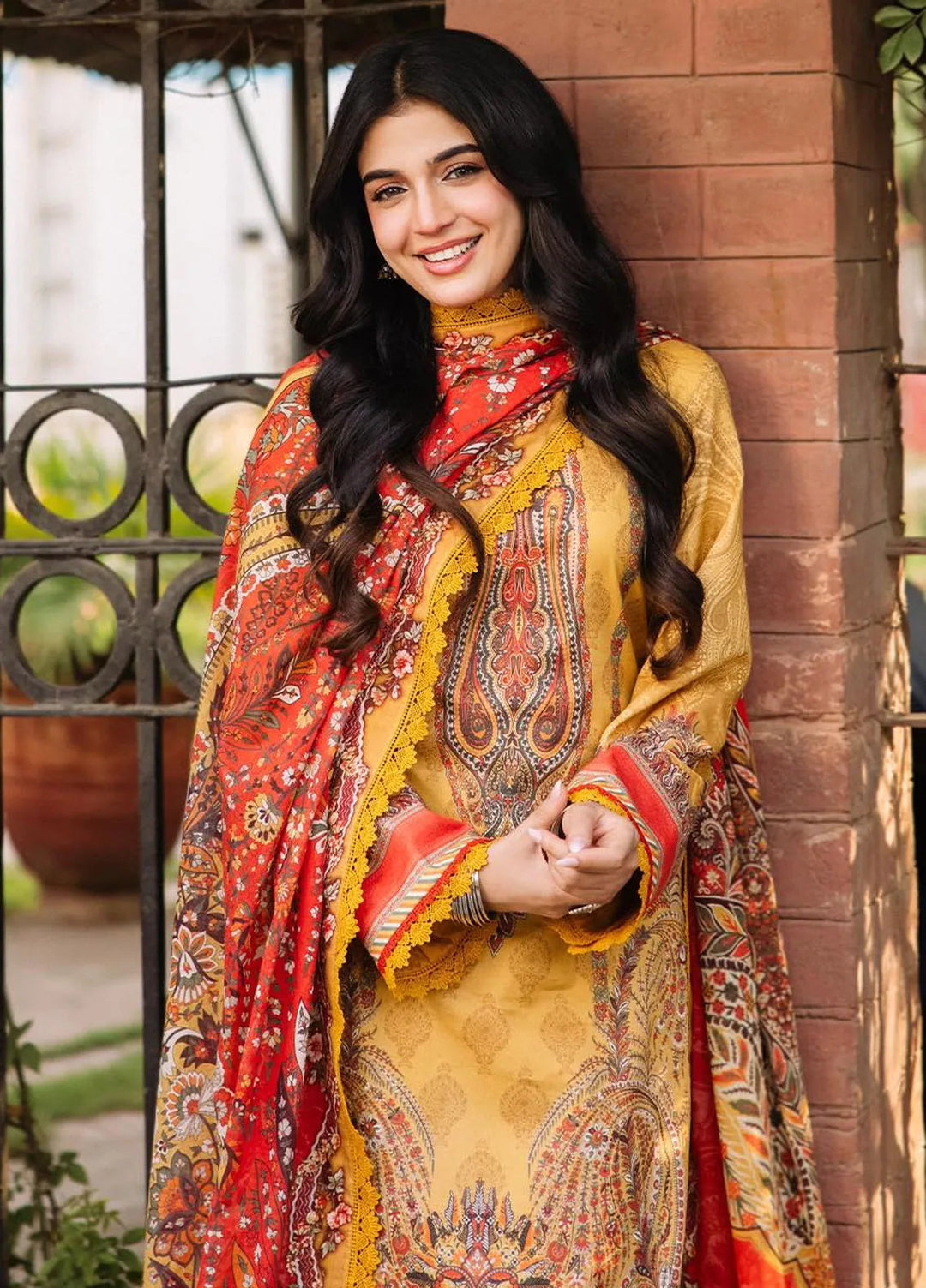 Asim Jofa Printed Lawn Suit Unstitched 3 Piece AJ24P3 AJBB-08 - Summer Collection