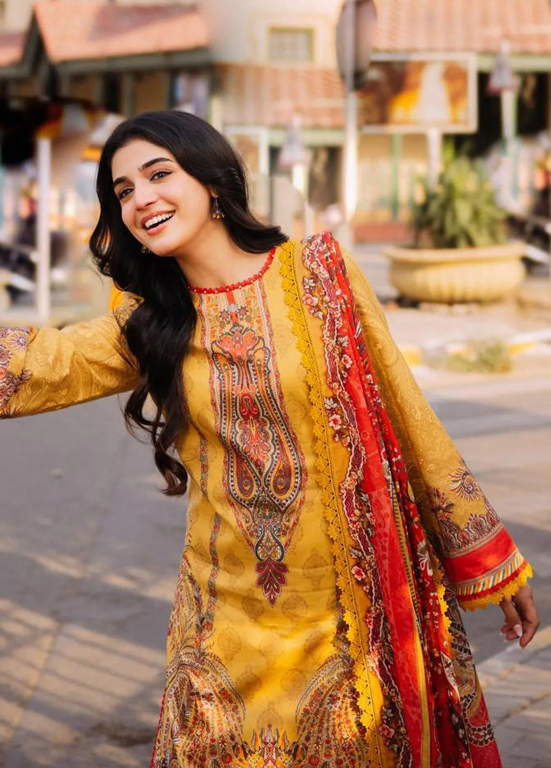 Asim Jofa Printed Lawn Suit Unstitched 3 Piece AJ24P3 AJBB-08 - Summer Collection