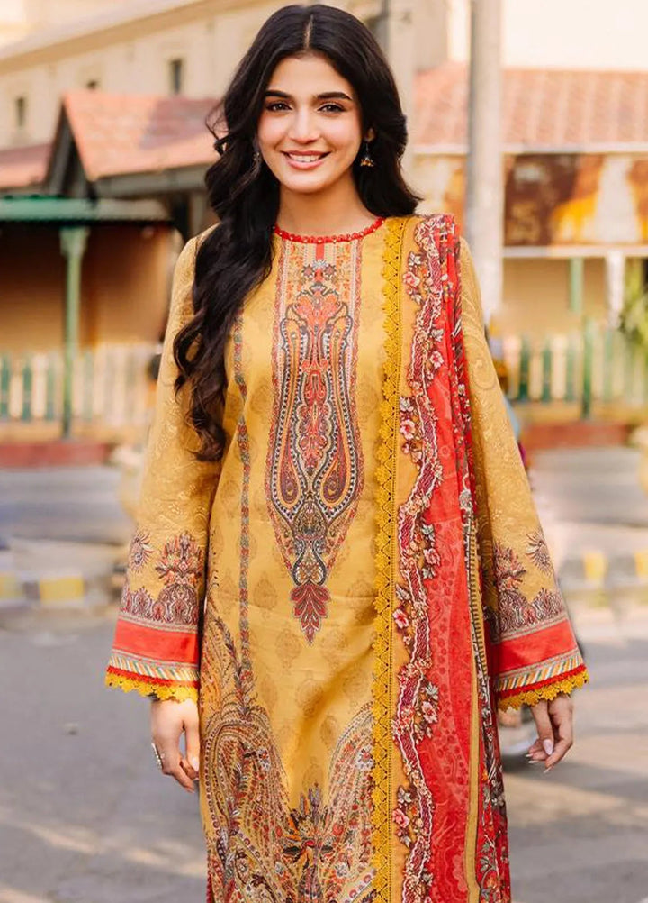 Asim Jofa Printed Lawn Suit Unstitched 3 Piece AJ24P3 AJBB-08 - Summer Collection