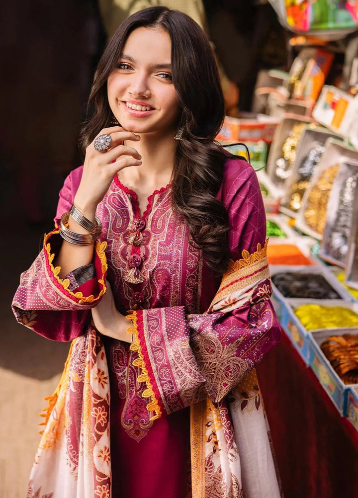 Asim Jofa Printed Lawn Suit Unstitched 3 Piece AJ24P3 AJBB-10 - Summer Collection