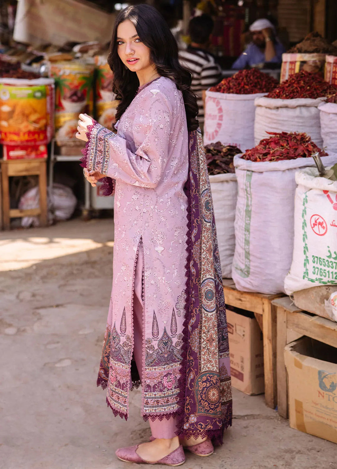 Asim Jofa Printed Lawn Suit Unstitched 3 Piece AJ24P3 AJBB-12 - Summer Collection