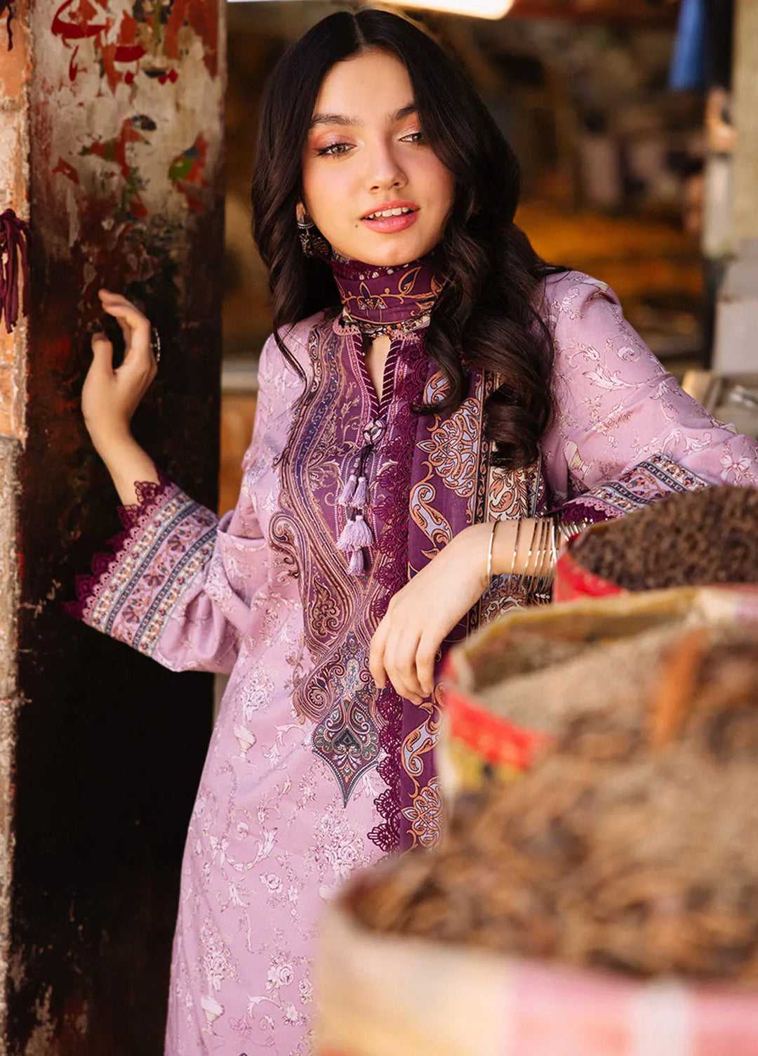 Asim Jofa Printed Lawn Suit Unstitched 3 Piece AJ24P3 AJBB-12 - Summer Collection