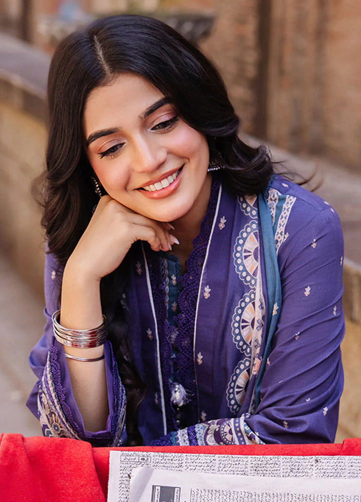 Asim Jofa Printed Lawn Suit Unstitched 3 Piece AJ24P3 AJBB-14 - Summer Collection