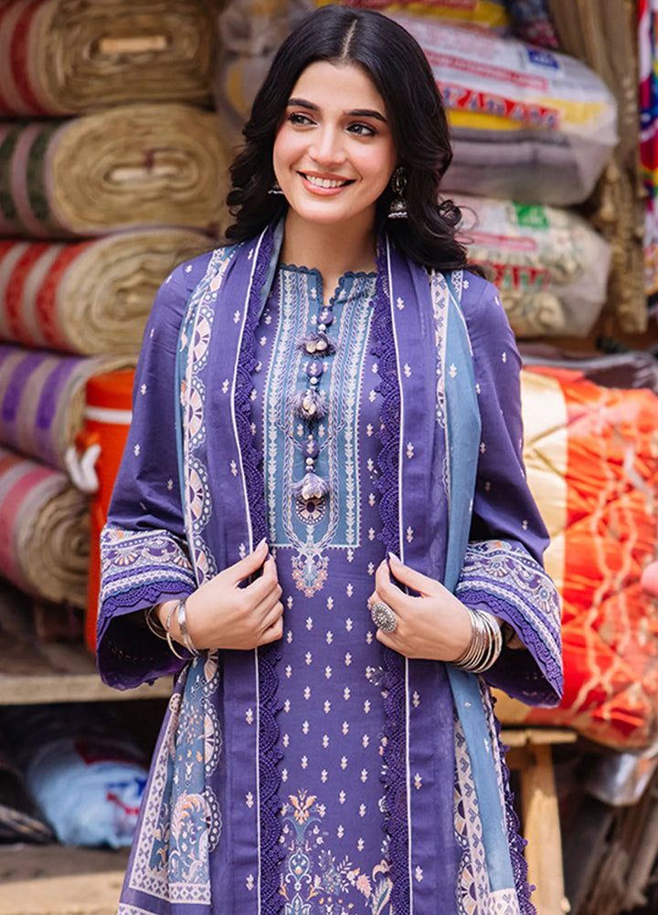 Asim Jofa Printed Lawn Suit Unstitched 3 Piece AJ24P3 AJBB-14 - Summer Collection