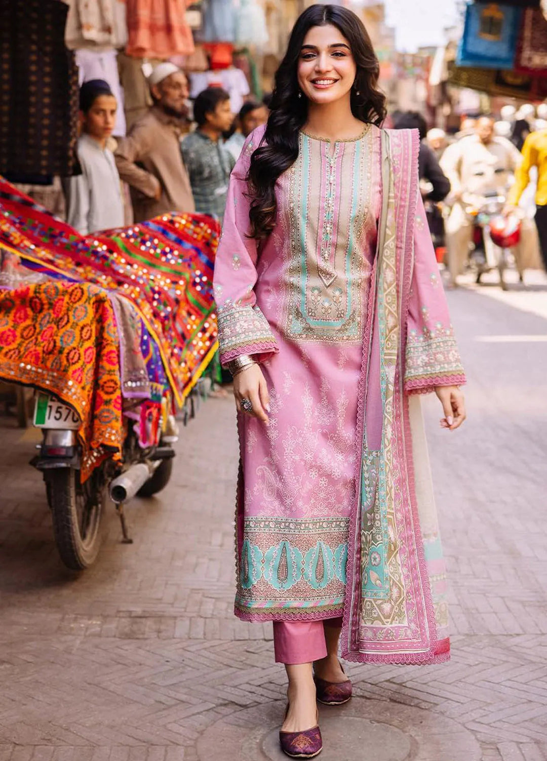 Asim Jofa Printed Lawn Suit Unstitched 3 Piece AJ24P3 AJBB-17 - Summer Collection