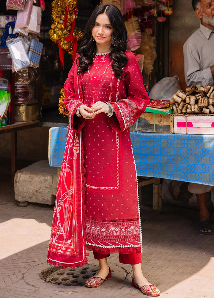 Asim Jofa Printed Lawn Suit Unstitched 3 Piece AJ24P3 AJBB-18 - Summer Collection