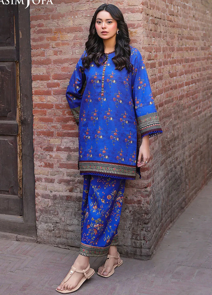 Asim Jofa Printed Lawn Suits Unstitched 2 Piece AJ25EE AJUBF-58 - Summer Collection