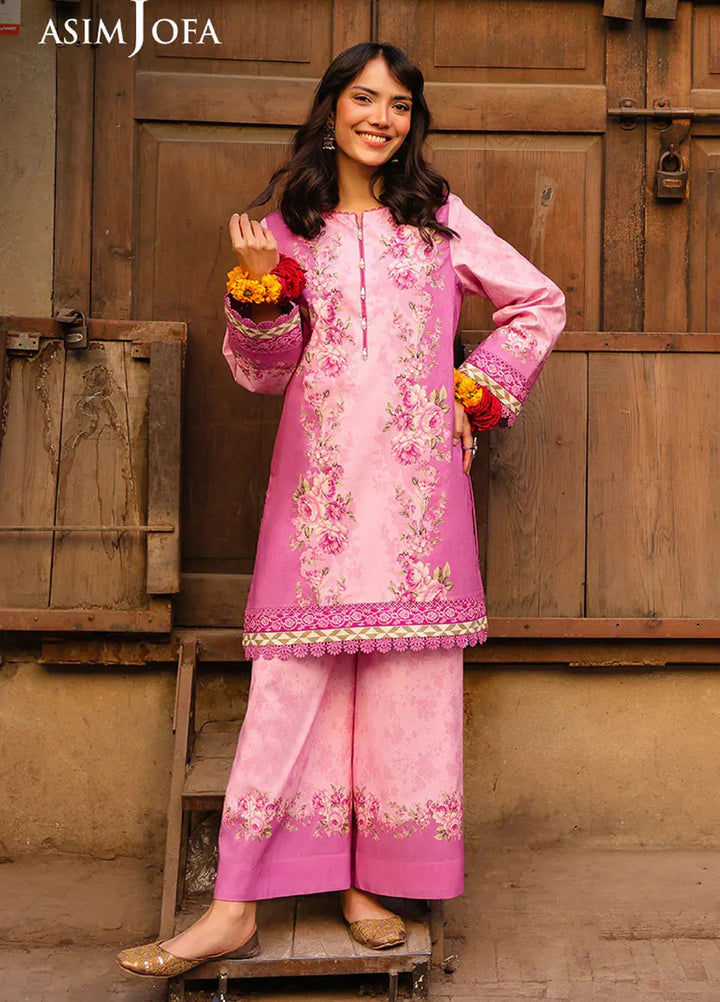 Asim Jofa Printed Lawn Suits Unstitched 2 Piece AJ25EE AJUBF-59 - Summer Collection