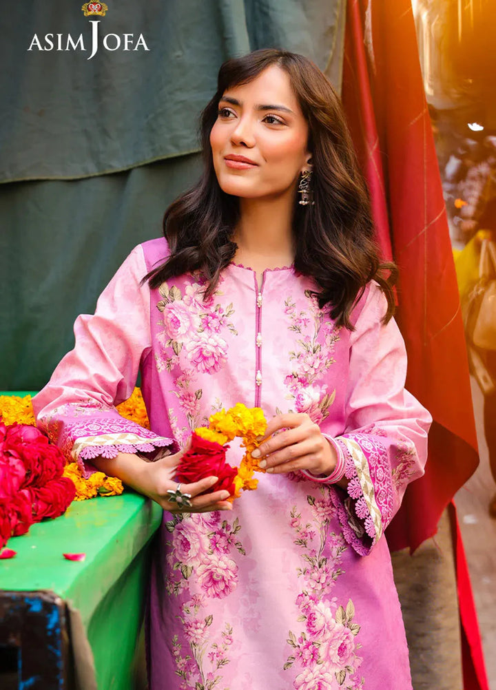 Asim Jofa Printed Lawn Suits Unstitched 2 Piece AJ25EE AJUBF-59 - Summer Collection