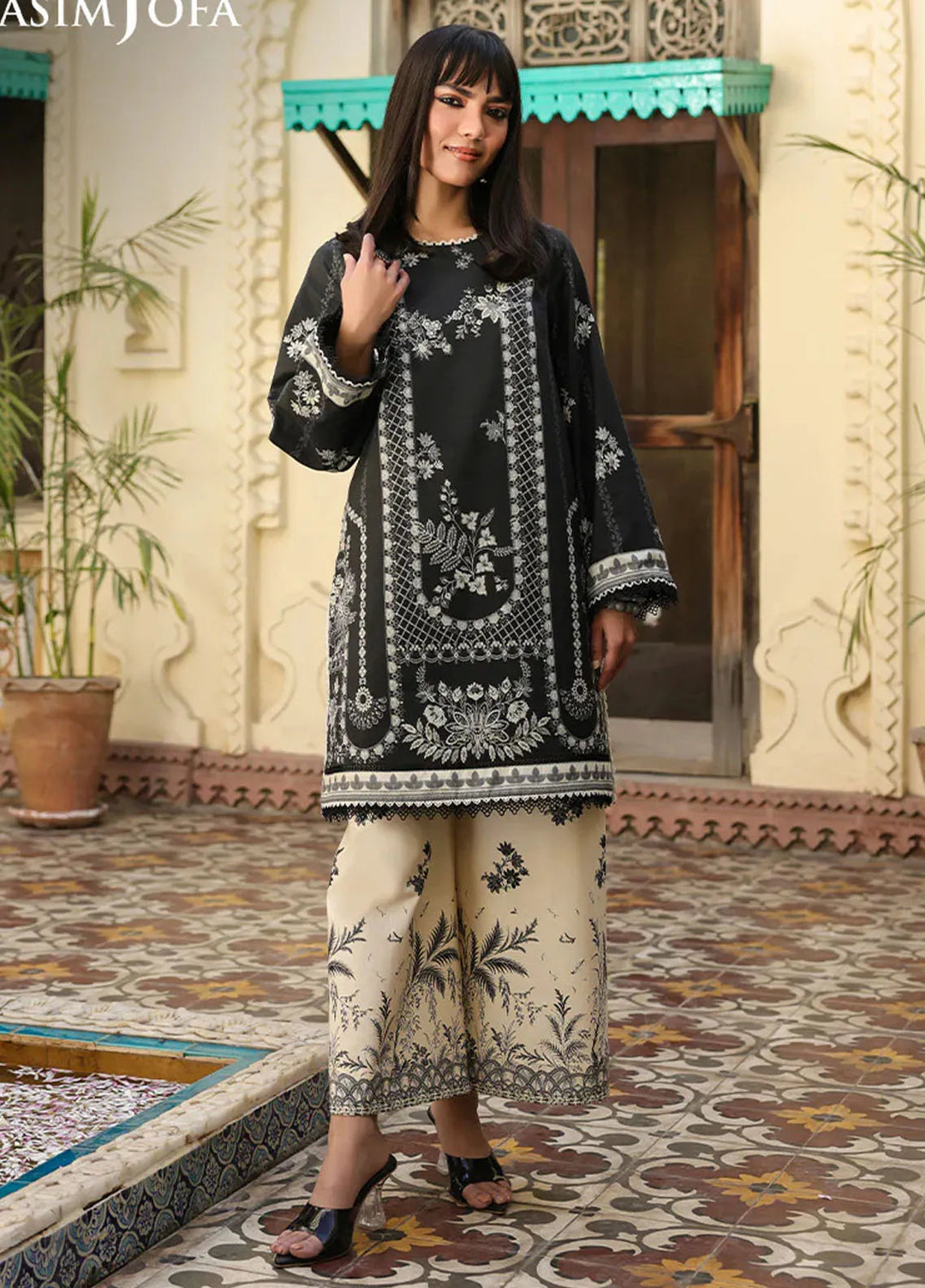 Asim Jofa Printed Lawn Suits Unstitched 2 Piece AJ25EE AJUBF-60 - Summer Collection