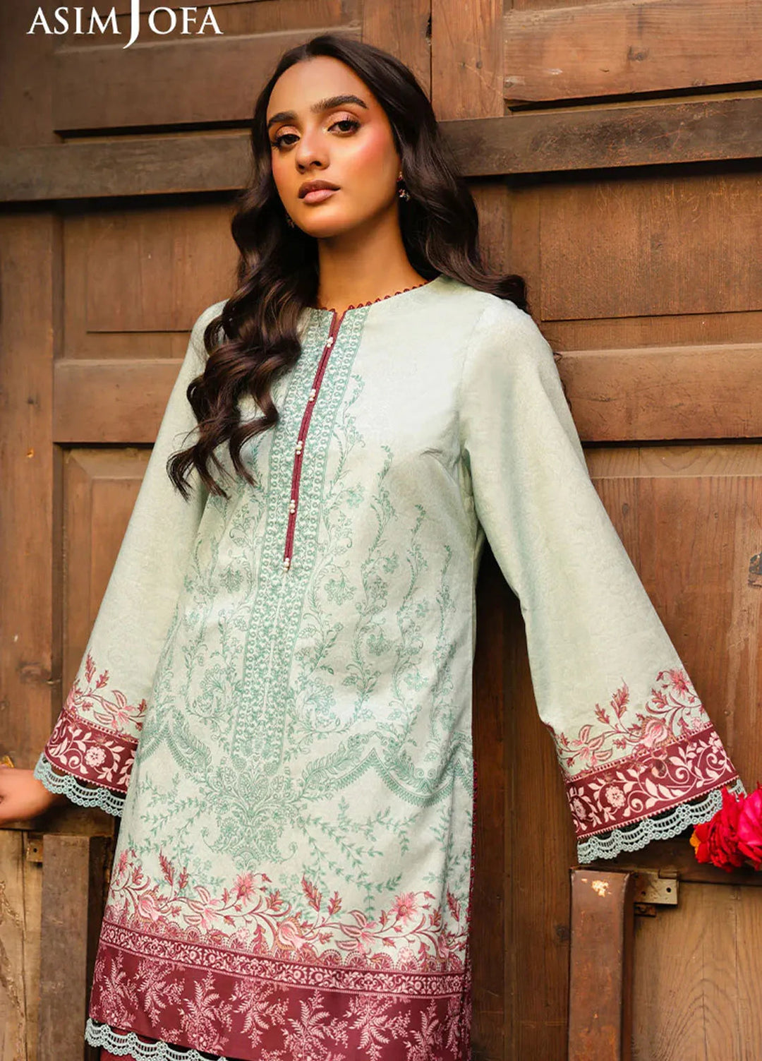 Asim Jofa Printed Lawn Suits Unstitched 2 Piece AJ25EE AJUBF-61 - Summer Collection