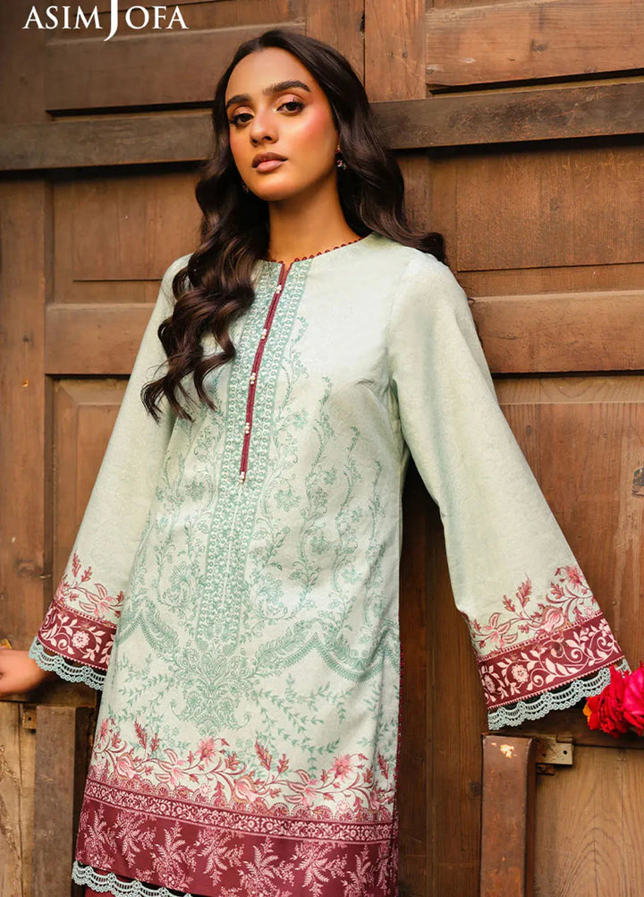 Asim Jofa Printed Lawn Suits Unstitched 2 Piece AJ25EE AJUBF-61 - Summer Collection