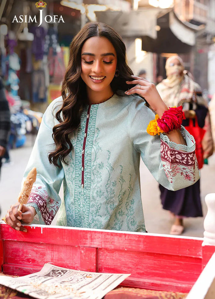 Asim Jofa Printed Lawn Suits Unstitched 2 Piece AJ25EE AJUBF-61 - Summer Collection