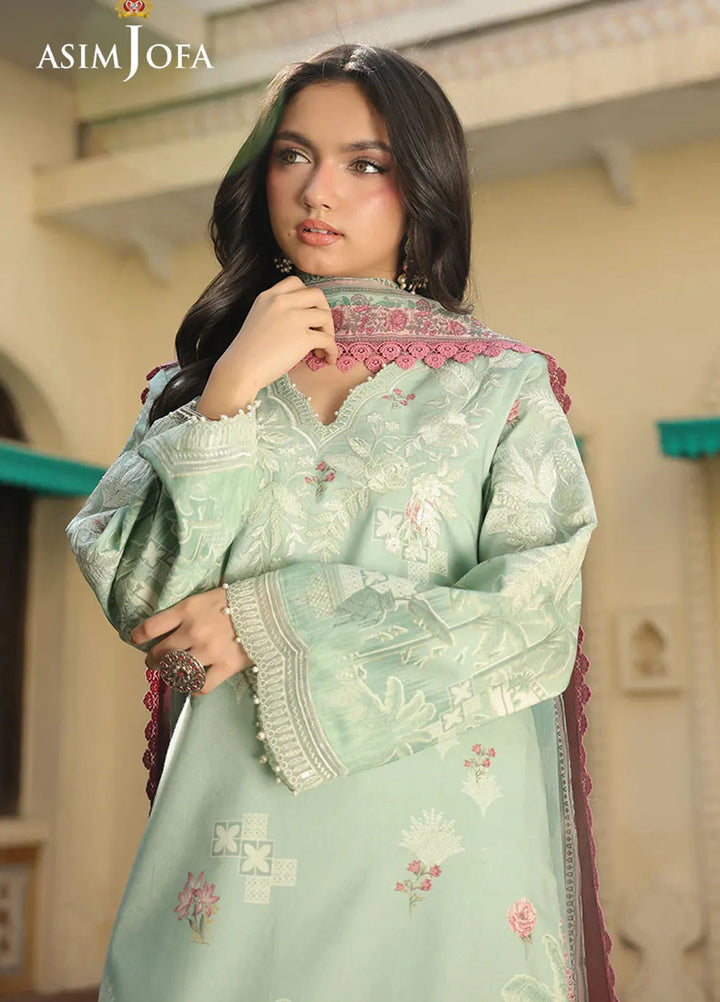 Asim Jofa Embroidered Lawn Suits Unstitched 2 Piece AJ25ES AJUBF-24 - Summer Collection