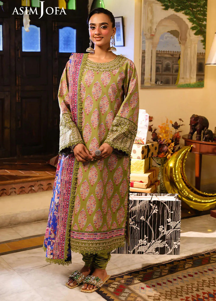 Asim Jofa Embroidered Lawn Suits Unstitched 2 Piece AJ25ES AJUBF-25 - Summer Collection