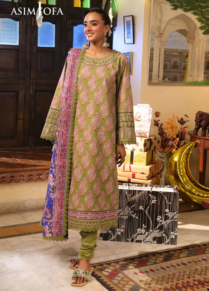 Asim Jofa Embroidered Lawn Suits Unstitched 2 Piece AJ25ES AJUBF-25 - Summer Collection