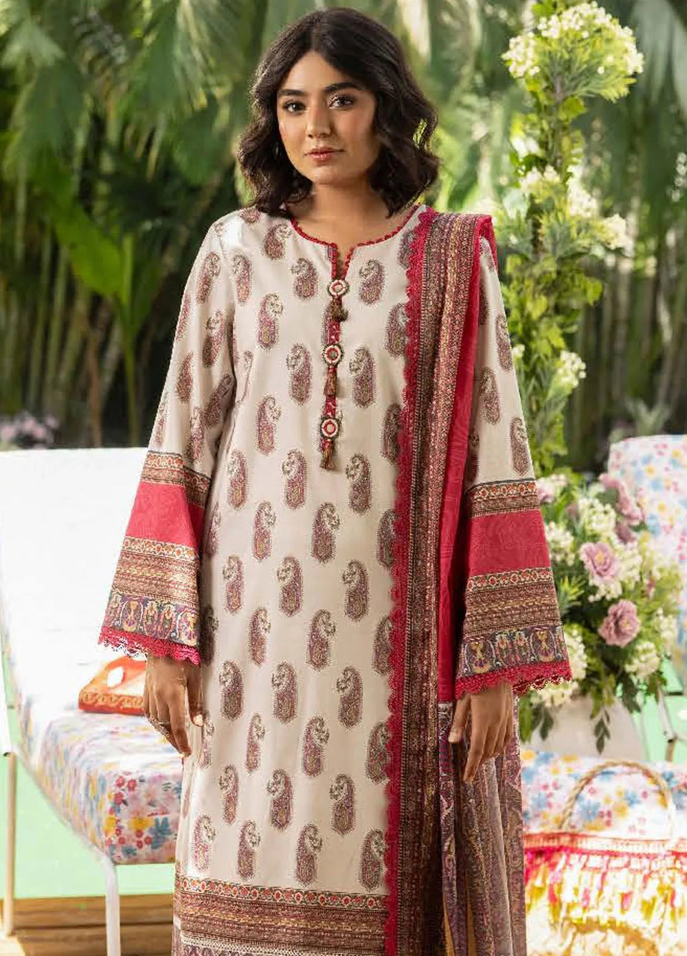 Asim Jofa Printed Lawn Suits Unstitched 3 Piece AJ24BP AJGB-07 - Summer Collection