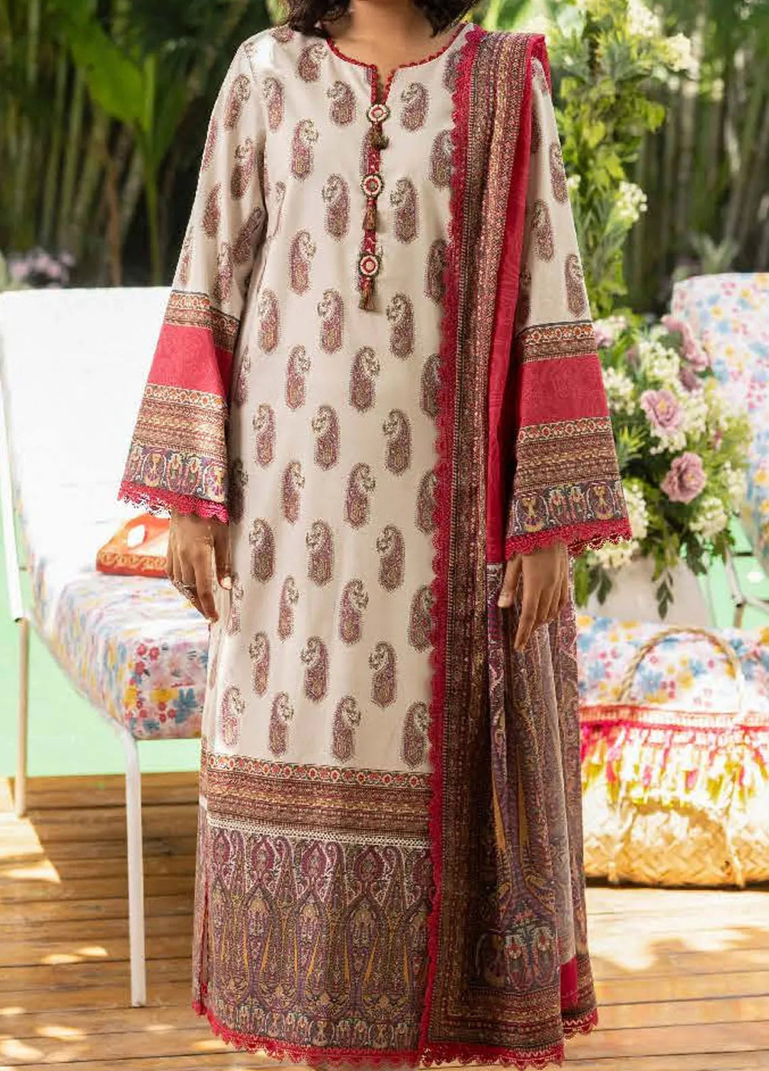 Asim Jofa Printed Lawn Suits Unstitched 3 Piece AJ24BP AJGB-07 - Summer Collection