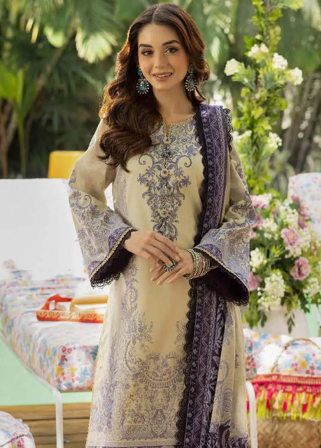 Asim Jofa Printed Lawn Suits Unstitched 3 Piece AJ24BP AJGB-08 - Summer Collection