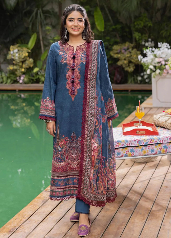 Asim Jofa Printed Lawn Suits Unstitched 3 Piece AJ24BP AJGB-09 - Summer Collection