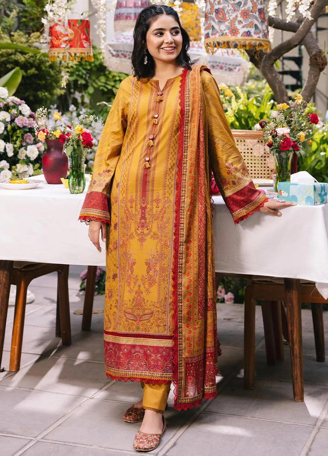 Asim Jofa Printed Lawn Suits Unstitched 3 Piece AJ24BP AJGB-14 - Summer Collection